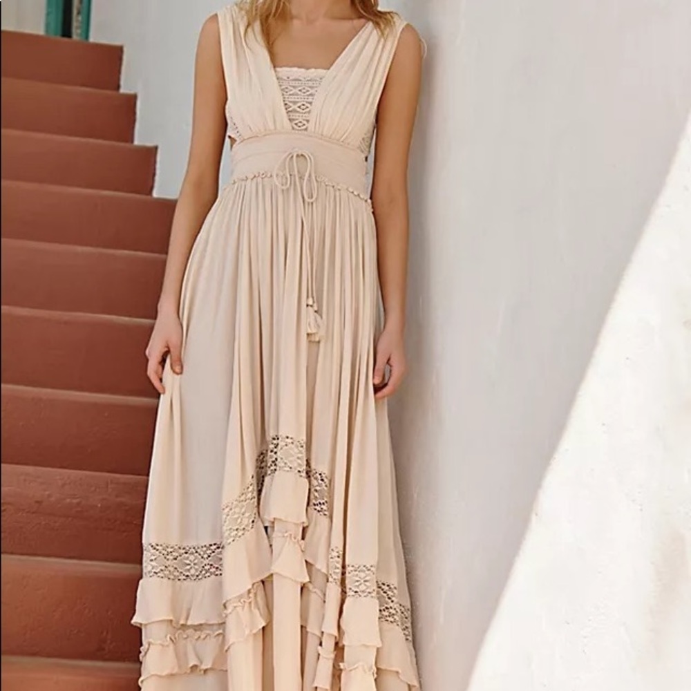 Free People Santa Maria Maxi Dress - Small - Beige - New Without Tags!